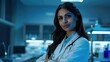 © STOCKYE STUDIO - woman, wearing a lab coat, standing in a clinical lab