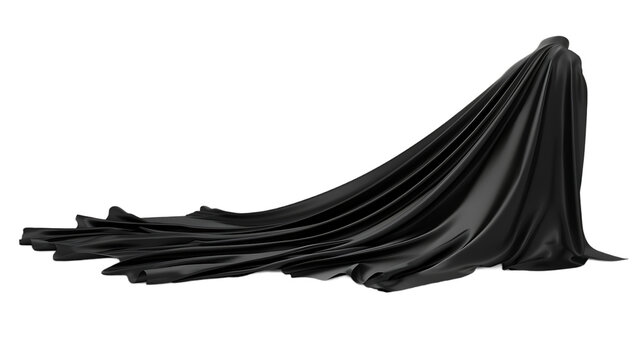 black cape isolated on transparent background