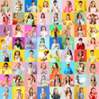 © Pixel-Shot - Big collage of adorable little children on color background