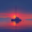 catamaran in a sunset background
