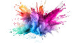 © Luis - Colorful rainbow powder explosion on a transparent background. Generative AI