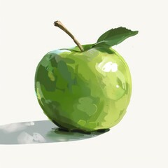 Canvas Print - apple hand-drawn style, cartoon, white background