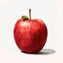 Canvas Print - apple hand-drawn style, cartoon, white background