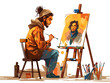 © J.V.G. Ransika - The Artist's Expression: A Self-Portrait Captures Emotion and Identity