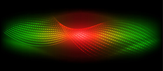 Poster - a red , green and yellow wave on a black background . High quality