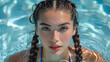 
Aquatic Elegance Sports Braids on Asian Swimmer Dynamic Style Asian Athlete with Braided Hair Waterborne Beauty Stylish Swim Look for Asian Swimmer Swim Style Asian Swimmer Sporting Sports Braids