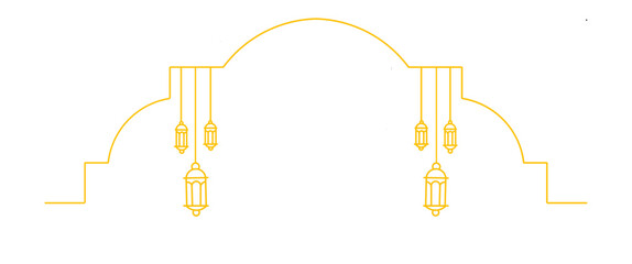 Wall Mural - Ied al adha mubarak. Lantern symbol in line art for background. Ied mubarak icon. Ramadhan mubarak icon.