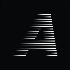 Aufkleber - Letter A Logo with Abstract Line Pattern