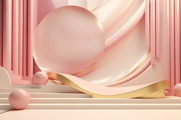 Poster - 3d rendering of realistic composition primitives. Abstract theme for trendy designs,  generated by AI.