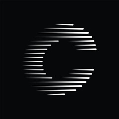 Aufkleber - Letter C Logo with Abstract Line Pattern