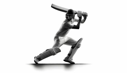 Wall Mural - Silhouette of a cricket player Cricket