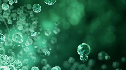 Wall Mural - a 3d background in bright green with dark green circles resembling smoke
