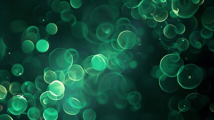 Wall Mural - a 3d background in bright green with dark green circles resembling smoke