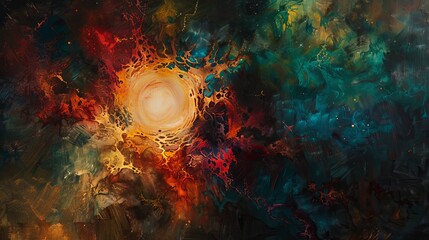 Wall Mural - a glowing tenebrism with various diffusion and pentimento effects in abstract art