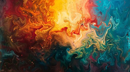 Wall Mural - a glowing tenebrism with various diffusion and pentimento effects in abstract art