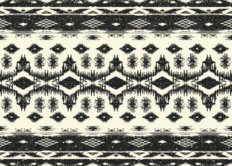 Wall Mural - Ethnic abstract ikat art. Seamless pattern in tribal, folk embroidery, and Mexican style. Aztec geometric art ornament print.Design for carpet, wallpaper, clothing, wrapping, fabric, cover, textile