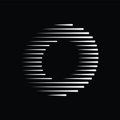 Aufkleber - Letter O Logo with Abstract Line Pattern