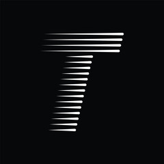 Aufkleber - Letter T Logo with Abstract Line Pattern