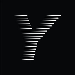 Aufkleber - Letter Y Logo with Abstract Line Pattern