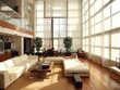 Minimalist loft interior design of modern living room, home. 