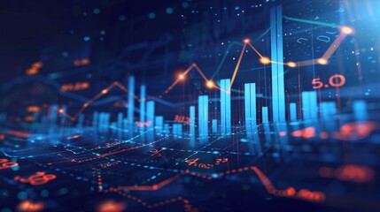 Poster - wallpaper of stock market investment trading graph growth.investement finance chart, stock market bu