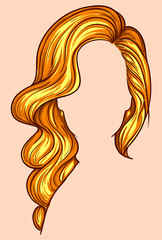 female blonde wig vector illustration