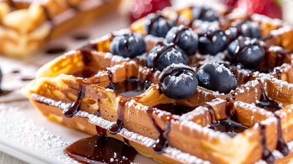 Waffles with sweet berries