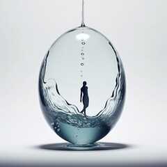 Wall Mural - glass globe on a white background