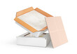 Pile of different ceramic tiles on a white background. 3d illustration