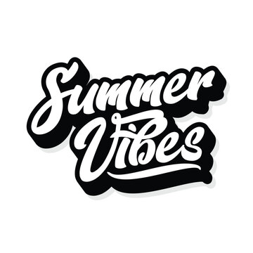 Hello summer hand drawn vector text illustration Vector template EPS 10