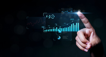 Wall Mural - business analytics tools charts and graphs with statistics to analyze business potential and forecas