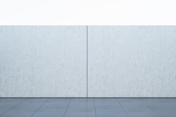 Poster - Modern empty interior with mock up place on gray wall. Gallery and museum concept. 3D Rendering.