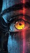 Futuristic Cybernetic Eye Digital Artwork Glowing Vision