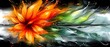 Vibrant Abstract Floral Artwork Dynamic Flowing Colors Explosion