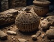 Close-up photographs of archaeological artifacts and relics unearthed at heritage sites.
