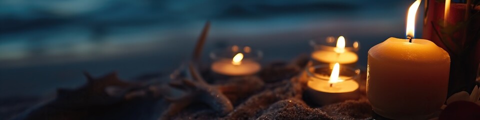 Sticker - burning candles at the beach