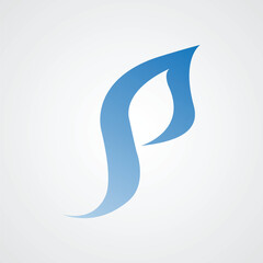 Aufkleber - Abstract Initial Letter P  logo icon design template elements blue.