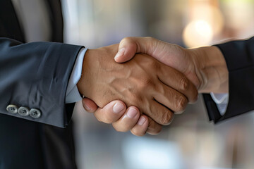 Businessmen making handshake with partner, greeting, dealing, merger and acquisition, business joint venture concept
