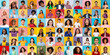 This image features a collage of various individuals showing happiness and diversity with vibrant colored backgrounds