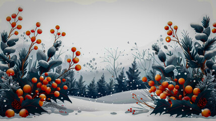 Canvas Print - Merry Christmas and warm wishes, winter background