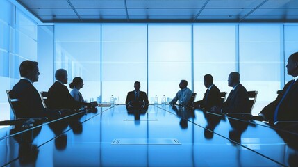 Wall Mural - Office boardroom meeting with executives and managers