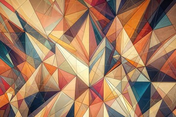 Poster - Colorful Triangles in Abstract Geometric Background