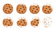 © lupascoroman - Bitten cookies. Tasty crumble dessert chipped cookies collection