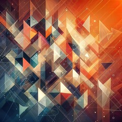 Poster - Colorful Triangles in Abstract Geometric Background