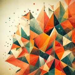 Poster - Colorful Triangles in Abstract Geometric Background