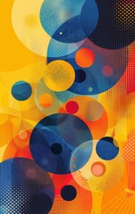 Poster - Abstract backgrounds geometric designs as circles in summer tone color.