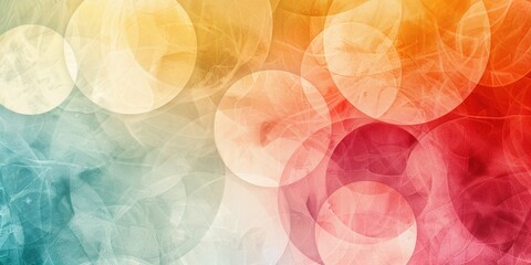 Poster - Abstract backgrounds geometric designs as circles in summer tone color.