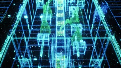 Poster - Autonomous Factory Operations Featuring Advanced Robot Hands, Enhanced by Computer Vision and Digital Twin Technologies. Industrial Automation in Electronics Manufacturing