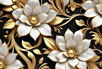 Poster - seamless floral background