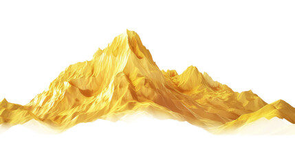 Wall Mural - Gold mountain illustration, isolated transparent, cutout or clipping path background